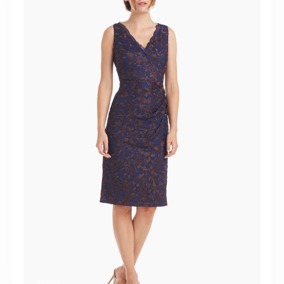 JS Collections DANA SCALLOPED MIDI DRESS - Picture 1 of 6